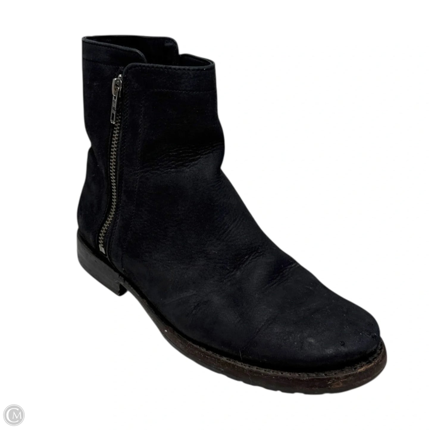 Natalie Double Zip Boots Designer By Frye In Black, Size: 7.5