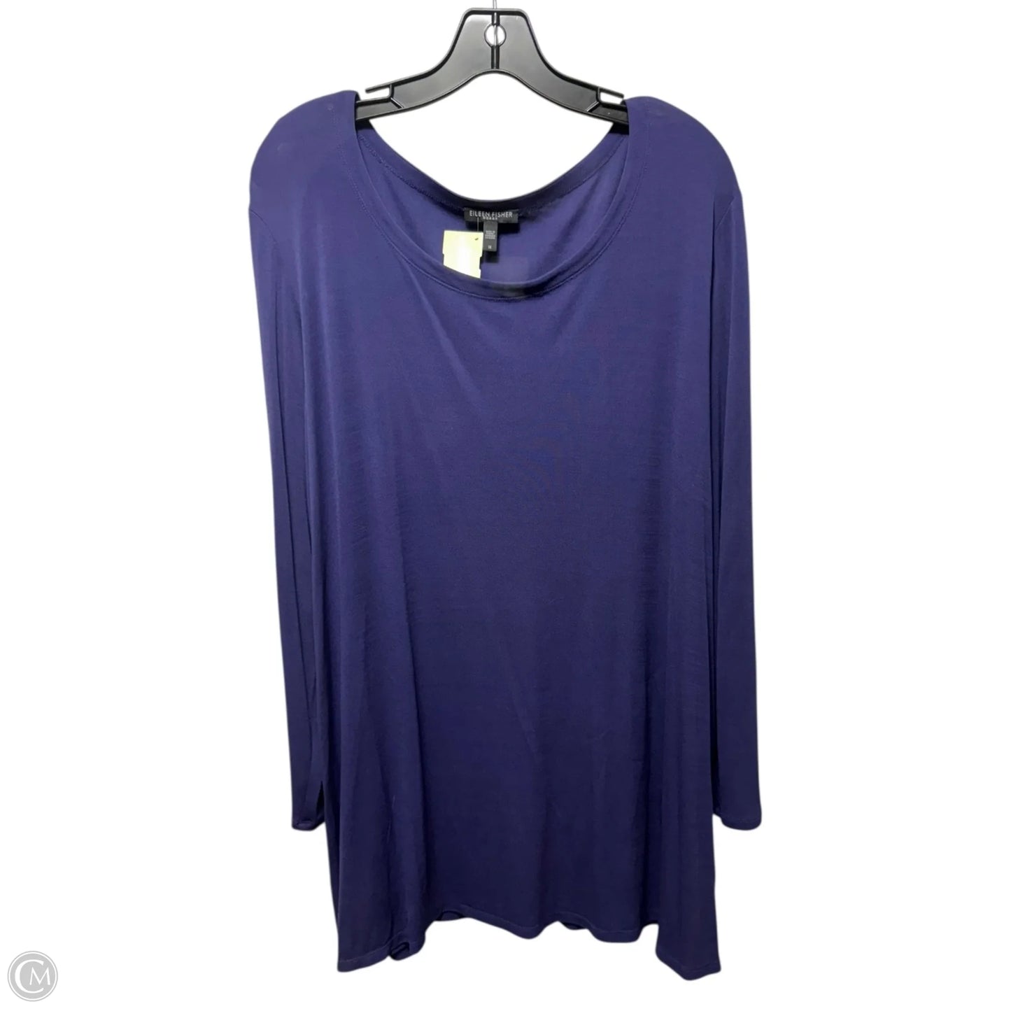 Silk Top Long Sleeve By Eileen Fisher In Purple, Size: 1X
