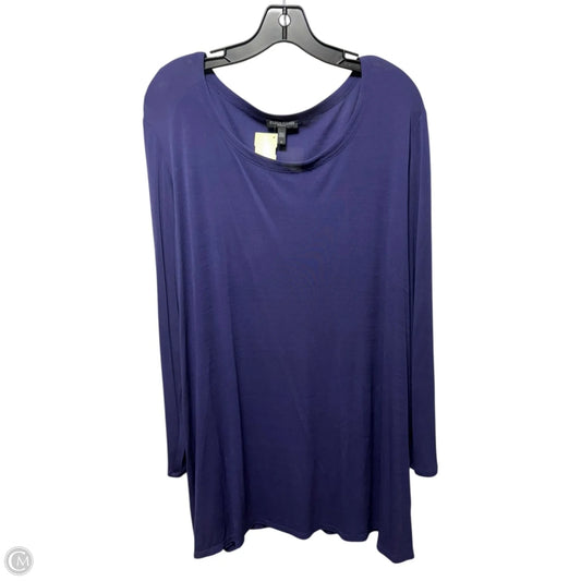 Silk Top Long Sleeve By Eileen Fisher In Purple, Size: 1X