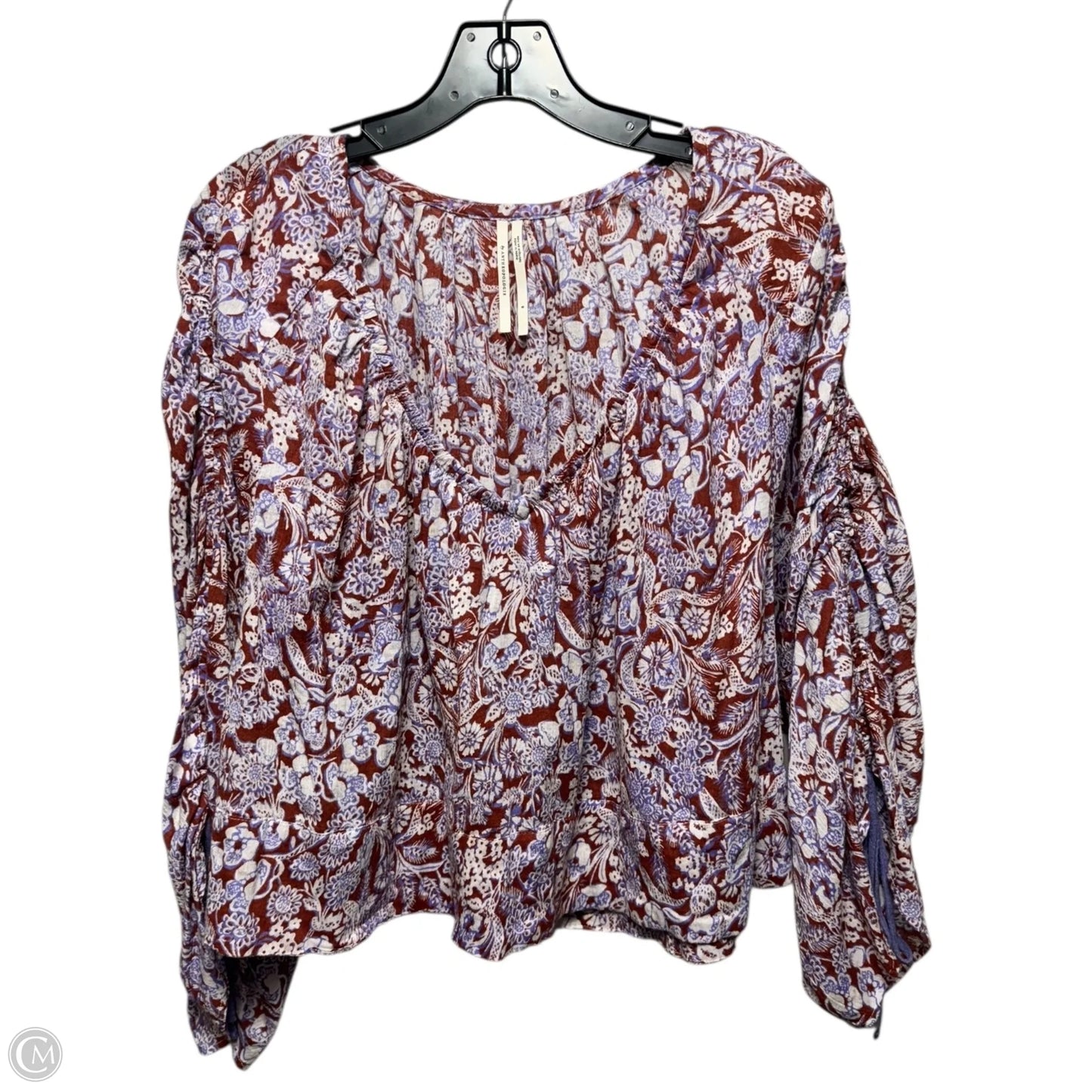 Top Long Sleeve By Anthropologie In Multi-colored, Size: S