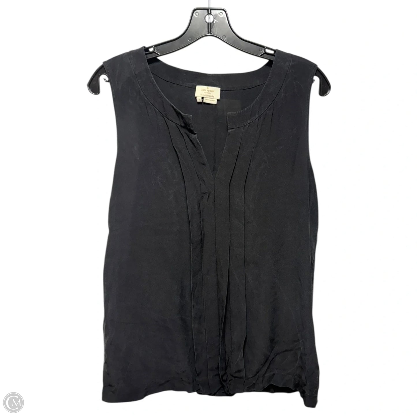 Silk Top Sleeveless Designer By Kate Spade In Black, Size: 8