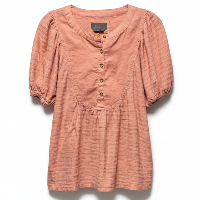 Elinor Textured Top By Anthropologie In Coral, Size: XS