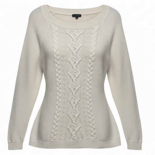 Sweater By Talbots In Cream, Size: M