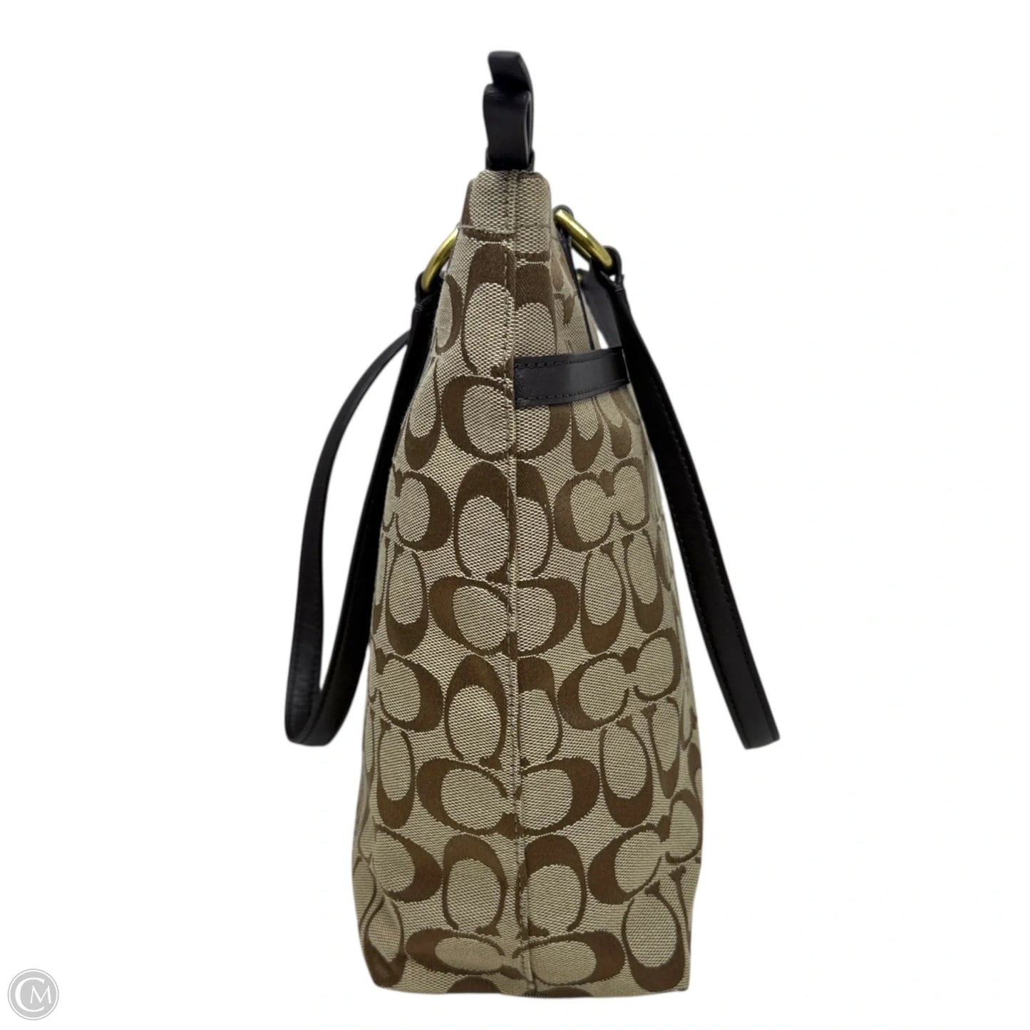 Vintage Signature Stripe 6CM Tote Designer By Coach, Size: Medium