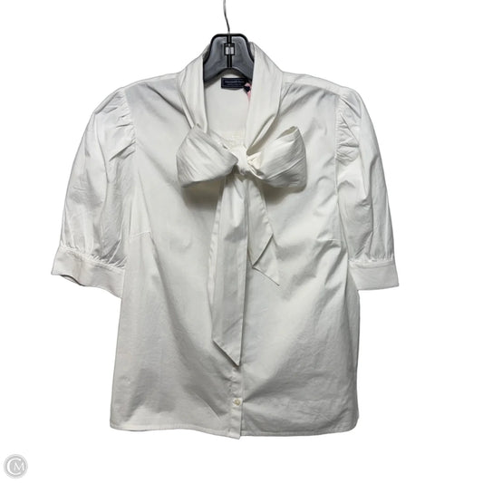 Bow Tie Button Front Top Short Sleeve By Vineyard Vines In White, Size: S