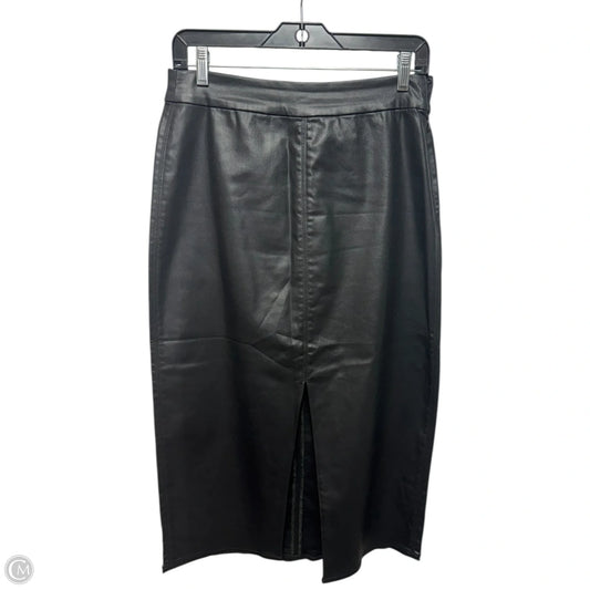 Coated Slim Midi Skirt By Sanctuary In Black, Size: 6/29
