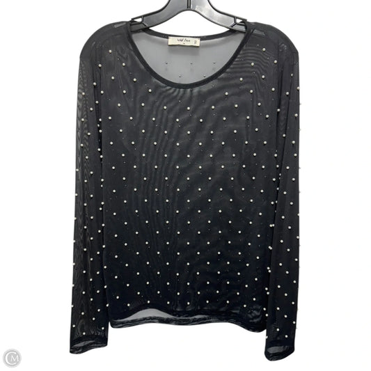 Top Long Sleeve By Wild Love In Black & White, Size: 1x