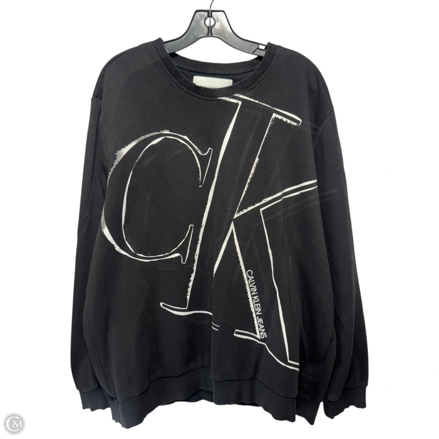 Sweatshirt Crewneck By Calvin Klein Jeans In Black, Size: Xxl