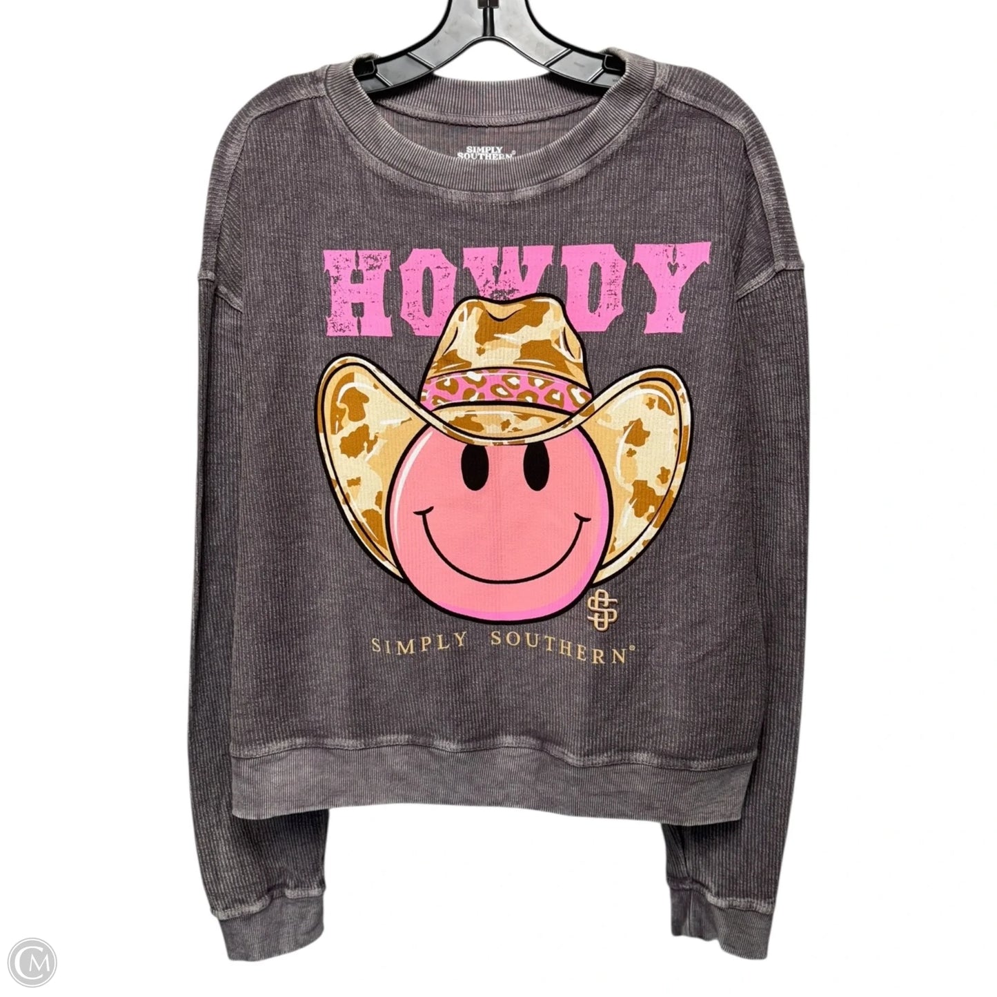 Sweatshirt Crewneck By Simply Southern In Grey, Size: L