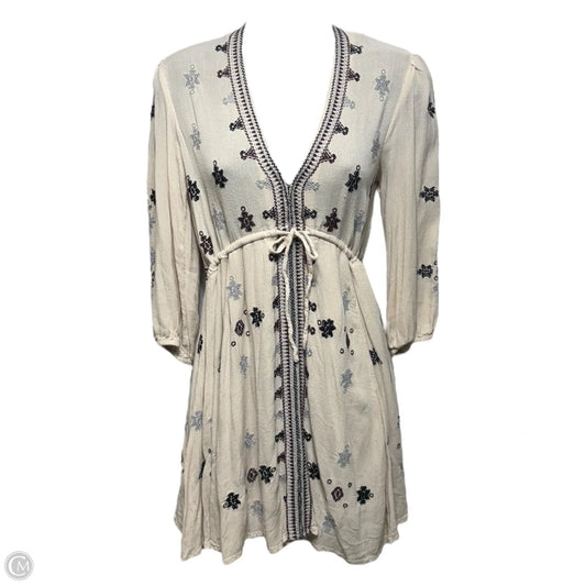 Star Gazer Embroidered Peasant Mini Dress By Free People In Tan, Size: XS