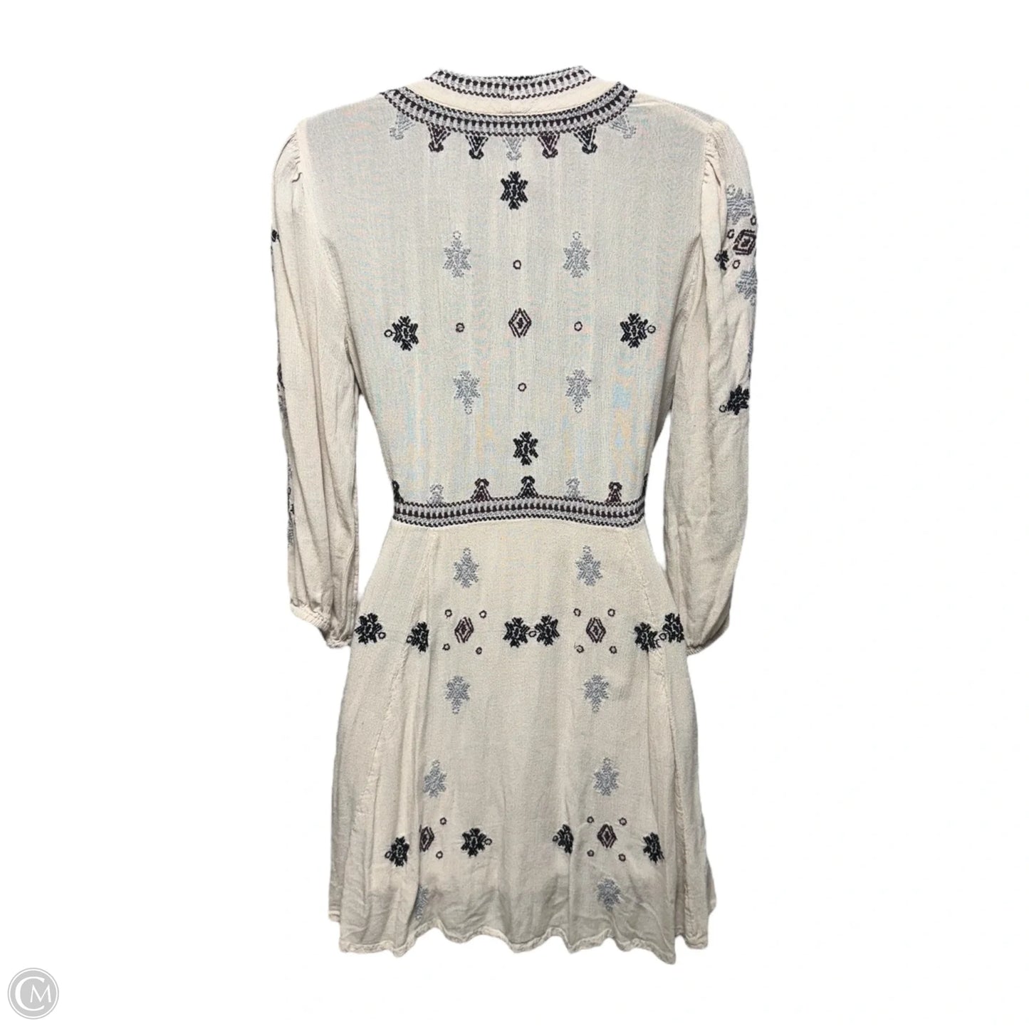 Star Gazer Embroidered Peasant Mini Dress By Free People In Tan, Size: XS