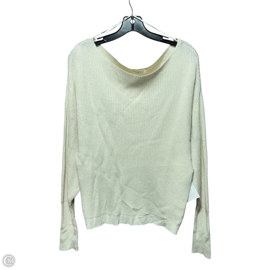 Waffle Knit Sweater By Love Stitch In Cream, Size: M