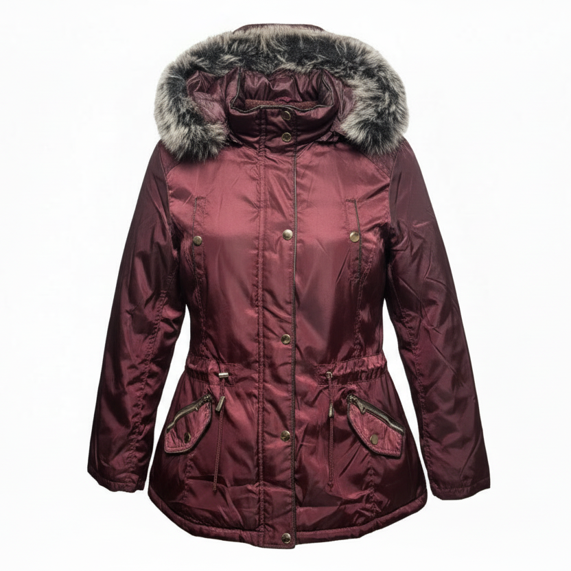 Hooded Parka By YMI Collection In Sangria, Size: 3X