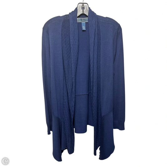 Sweater Cardigan By Karen Scott In Navy, Size: Xxl