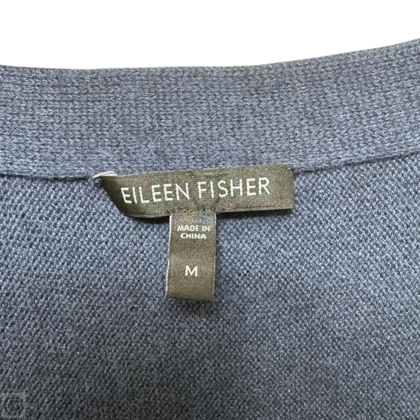 Cotton-Cashmere Blend Sweater Short Sleeve By Eileen Fisher In Blue, Size: M