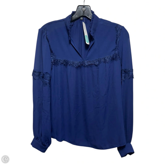 Harper Renaissance Neckline Blouse Long Sleeve By Strut & Bolt In Navy, Size: S