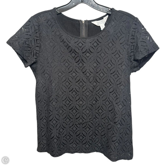 Hans Crochet Front Top Short Sleeve By Market & Spruce In Black, Size: S