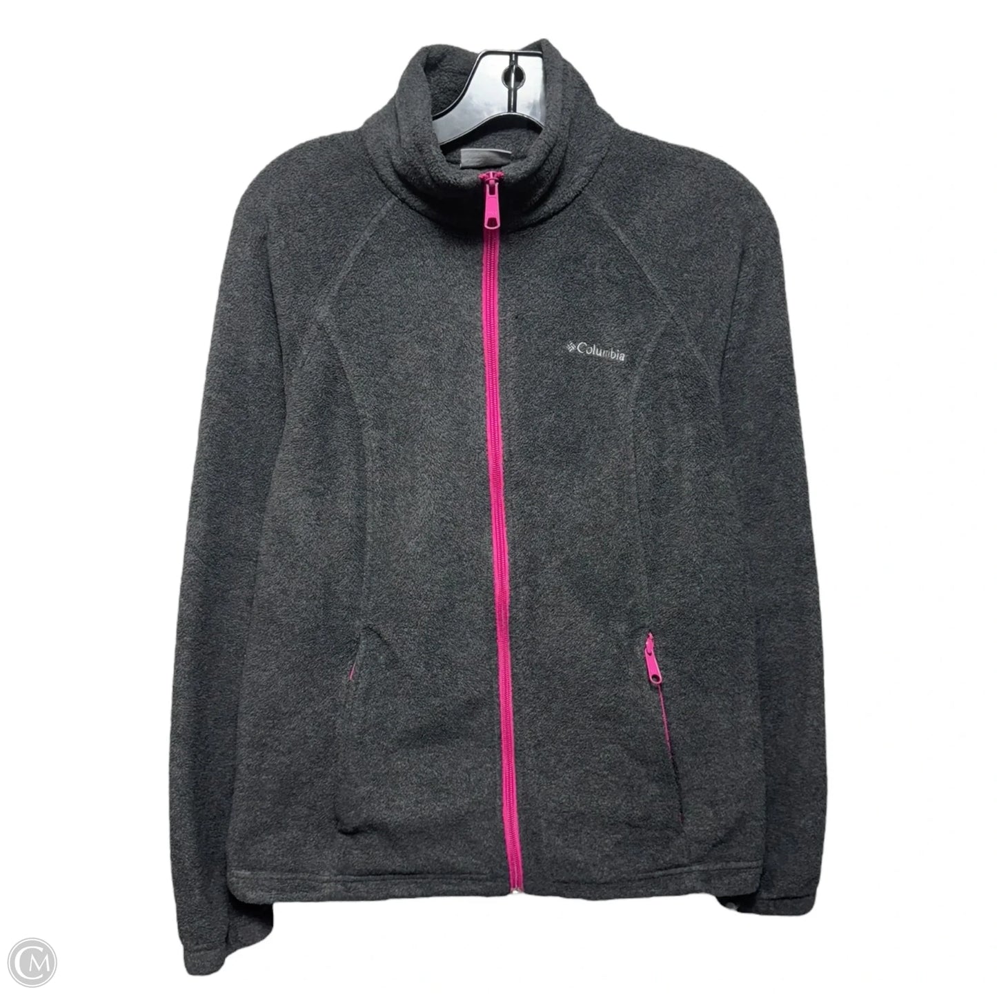 Jacket Fleece By Columbia In Gray & Pink, Size: M
