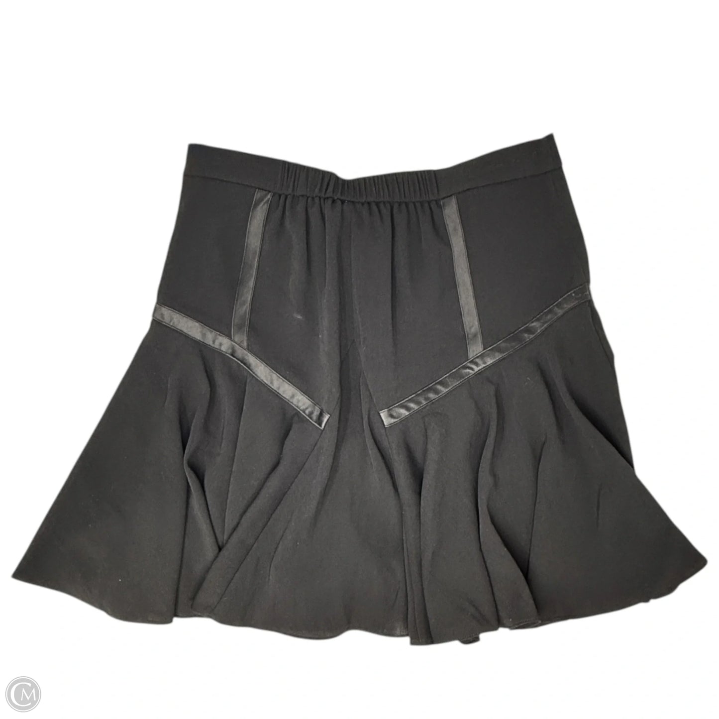 Tape Detail Flounce A-Line Fit Flare Skirt Designer By Halston Heritage In Black, Size: 8