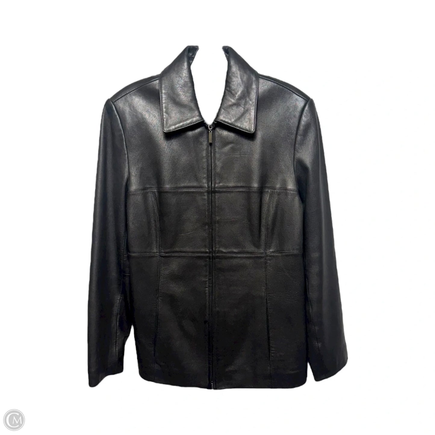 Jacket Leather By Anne Klein In Black, Size: S