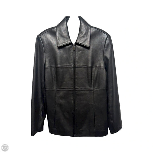 Jacket Leather By Anne Klein In Black, Size: S