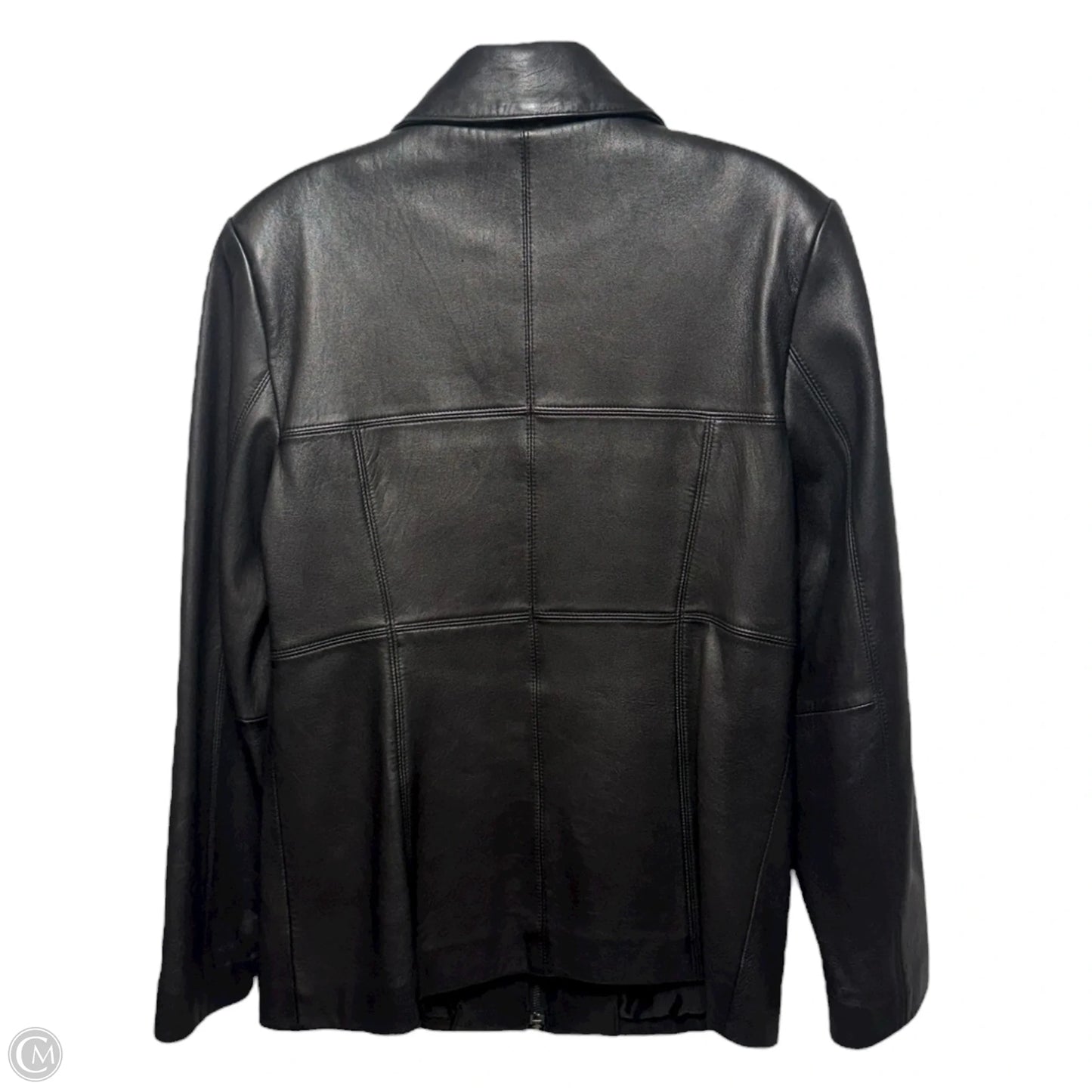 Jacket Leather By Anne Klein In Black, Size: S
