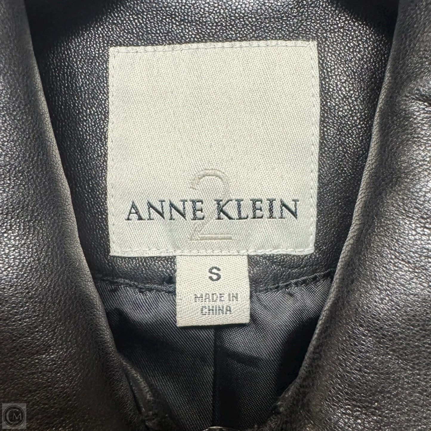 Jacket Leather By Anne Klein In Black, Size: S