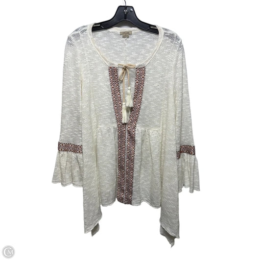 Top Long Sleeve By Anamá In Cream, Size: S
