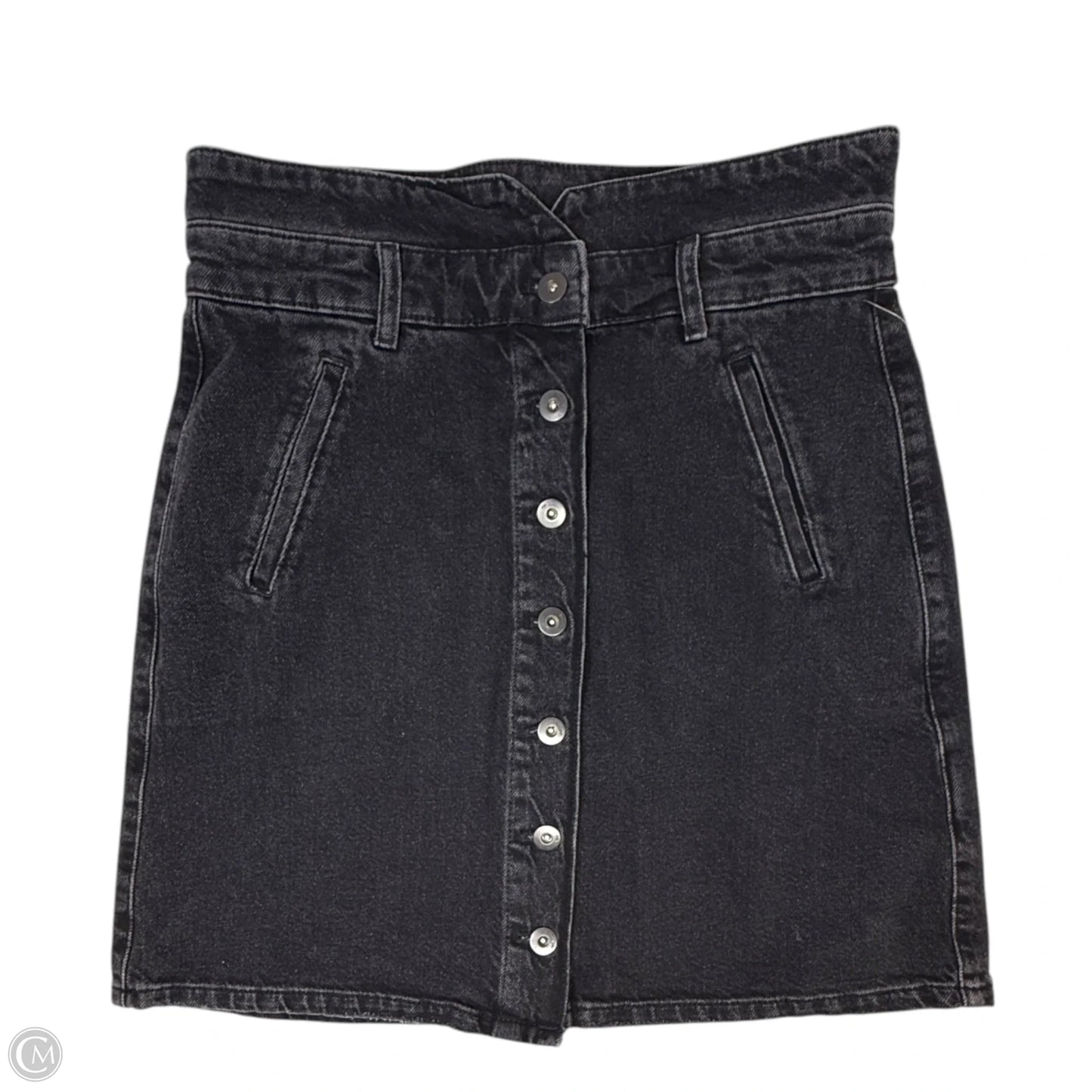 Button-Front Denim Mini Skirt By Pilcro X Anthropologie In Black, Size: 10