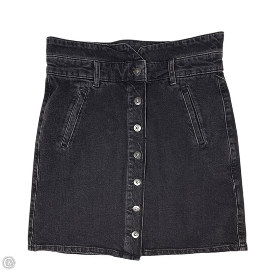 Button-Front Denim Mini Skirt By Pilcro X Anthropologie In Black, Size: 10