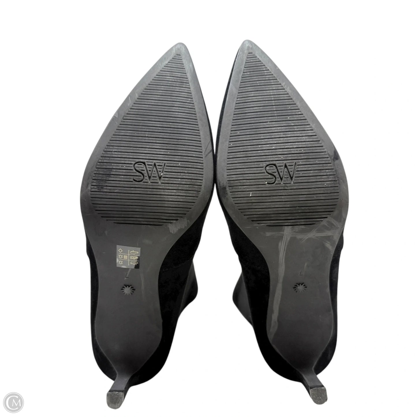 Power Boots 75 Designer By Stuart Weitzman In Black, Size: 7