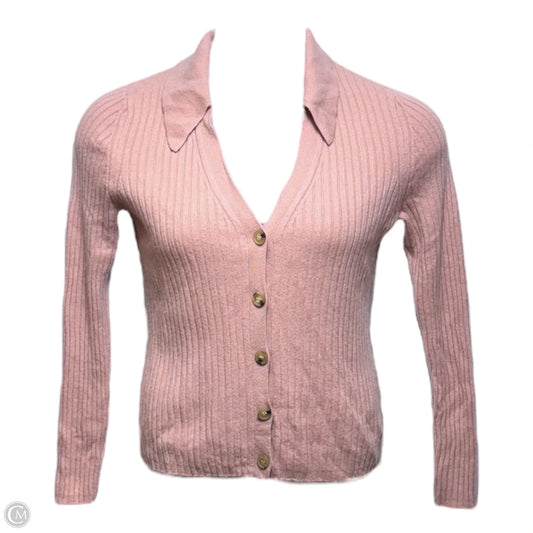 Lazana Cashmere Polo Cardigan Sweater By Veronica Beard In Pink, Size: L