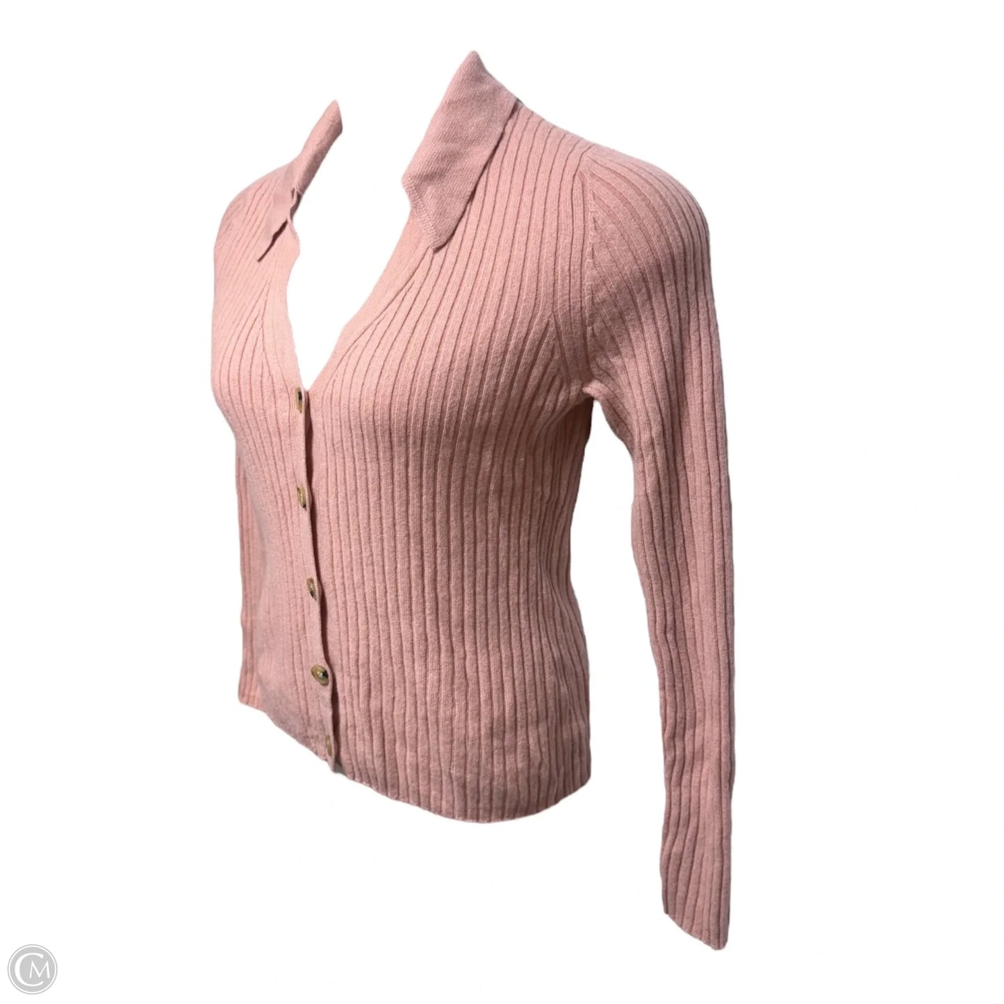 Lazana Cashmere Polo Cardigan Sweater By Veronica Beard In Pink, Size: L