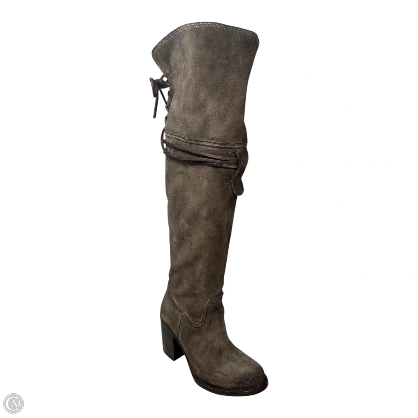 Brock Suede Boots Over-the-knee Heels By Freebird In Brown, Size: 6