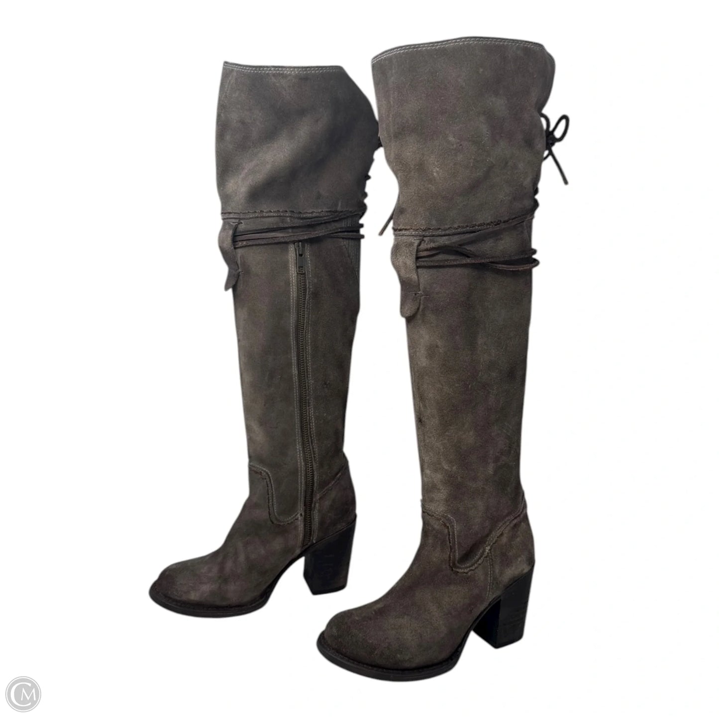 Brock Suede Boots Over-the-knee Heels By Freebird In Brown, Size: 6