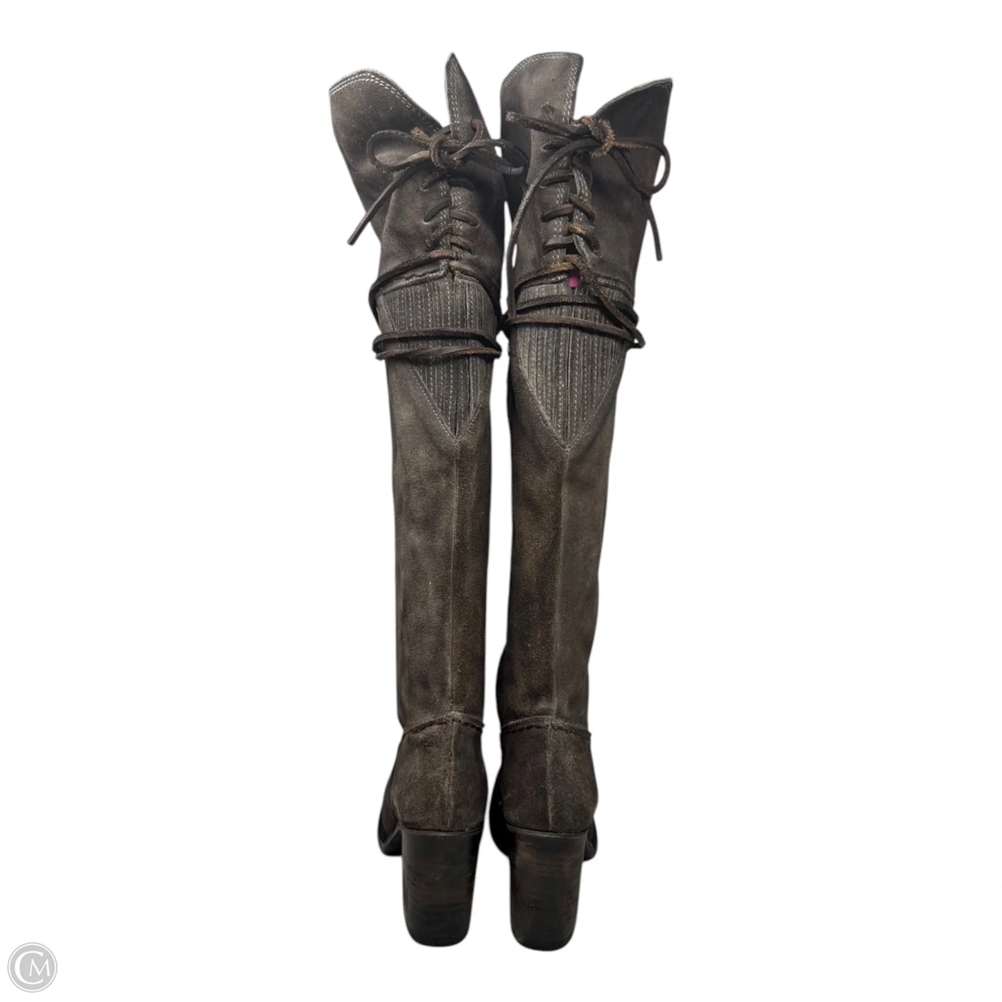 Brock Suede Boots Over-the-knee Heels By Freebird In Brown, Size: 6