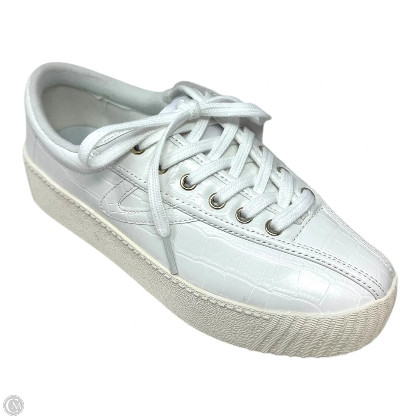 Croc Embossed Shoes Sneakers Platform By Tretorn In White, Size: 5.5