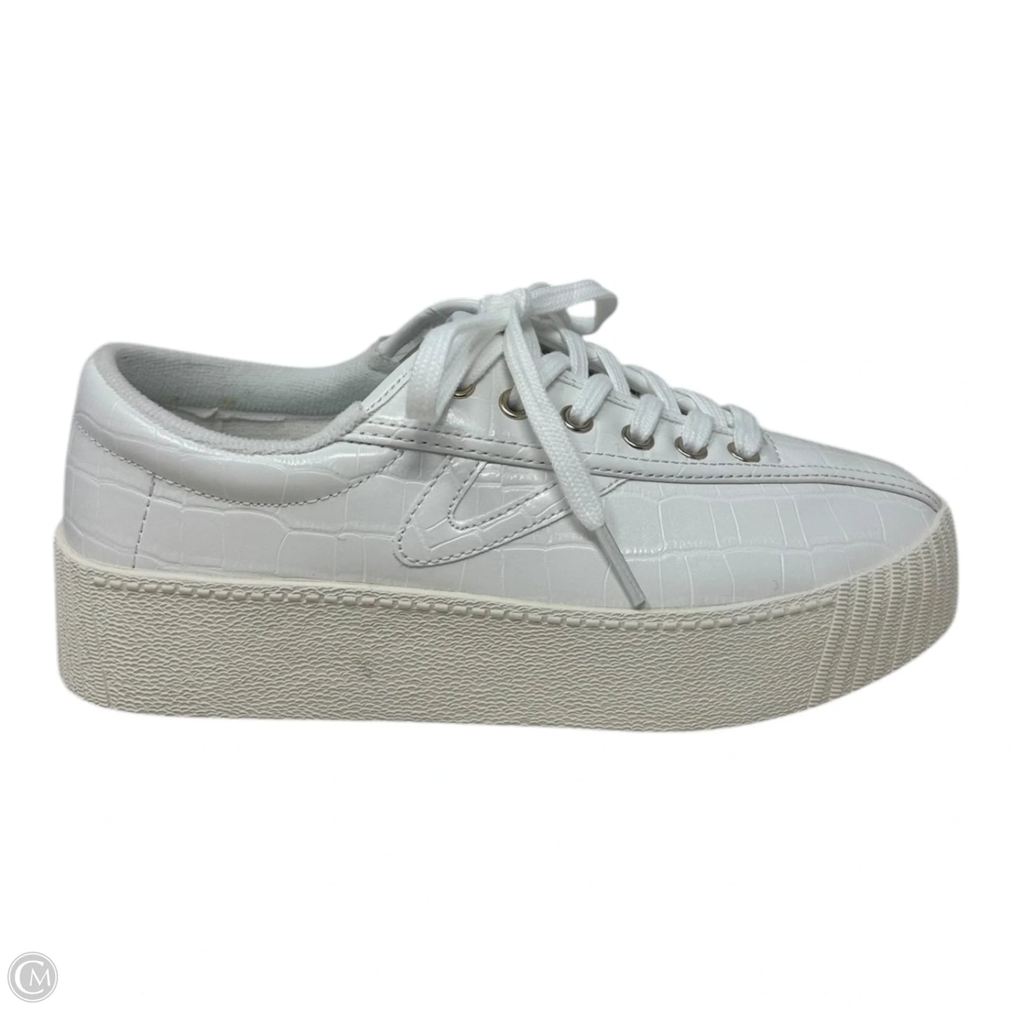 Croc Embossed Shoes Sneakers Platform By Tretorn In White, Size: 5.5
