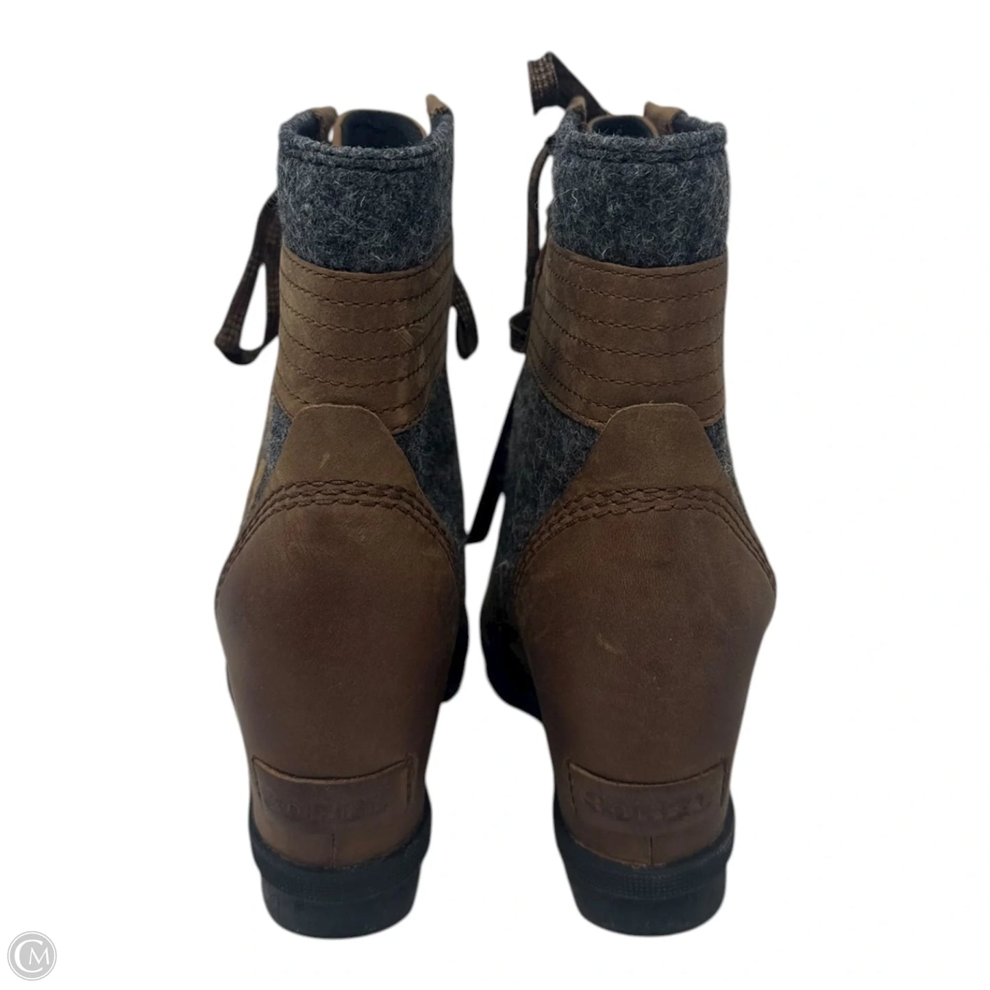 Lexie Wedge Boots Ankle Heels By Sorel In Brown, Size: 5