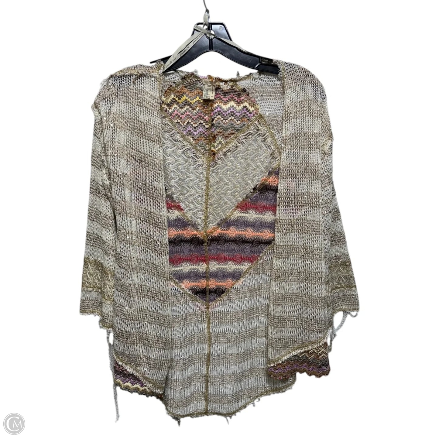 Sweater Cardigan By Gimmicks In Multi-colored, Size: S