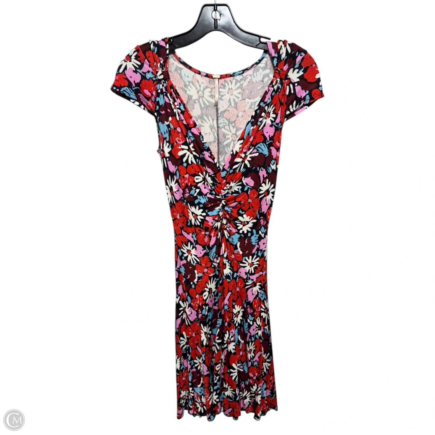 Key to Your Heart Short Sleeve Mini Dress By Free People In Floral Print, Size: Xs