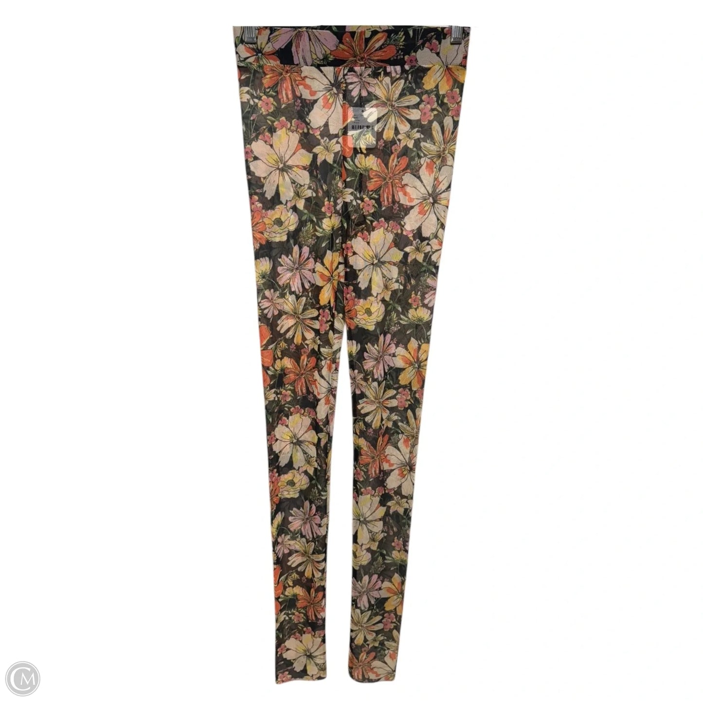 Make It Happen Printed Mesh Leggings By Free People Intimately In Black Motif Floral Print, Size: XS