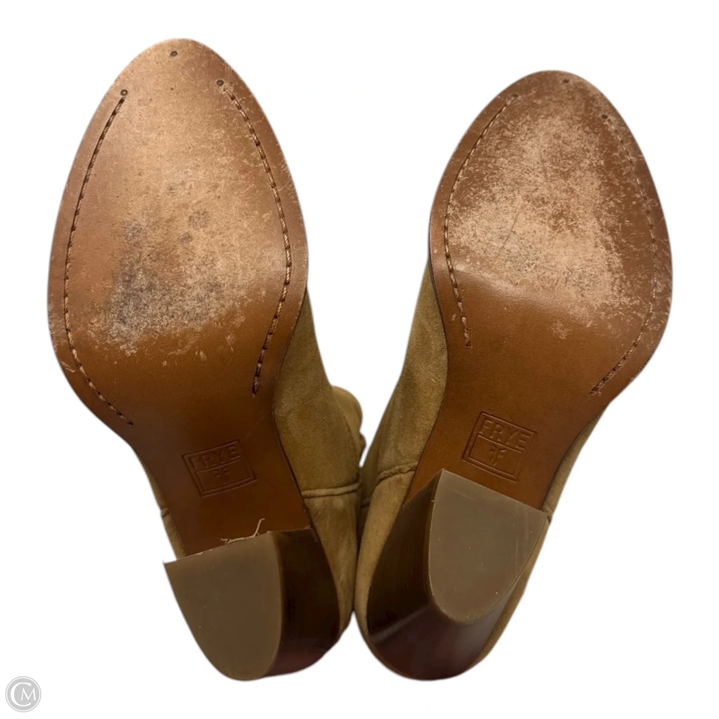 Ilana Suede Boots Ankle Heels By Frye In Tan, Size: 5.5