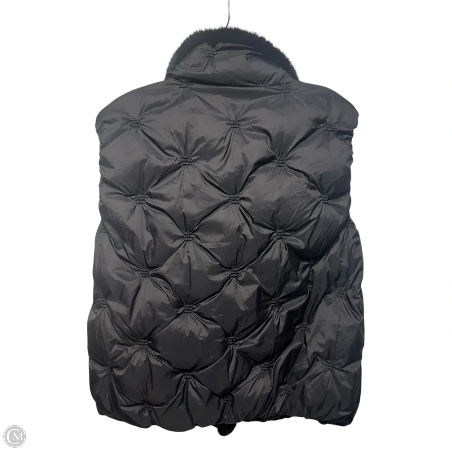 Faux Fur Trim Puffer Vest By Chicos In Black, Size: 12