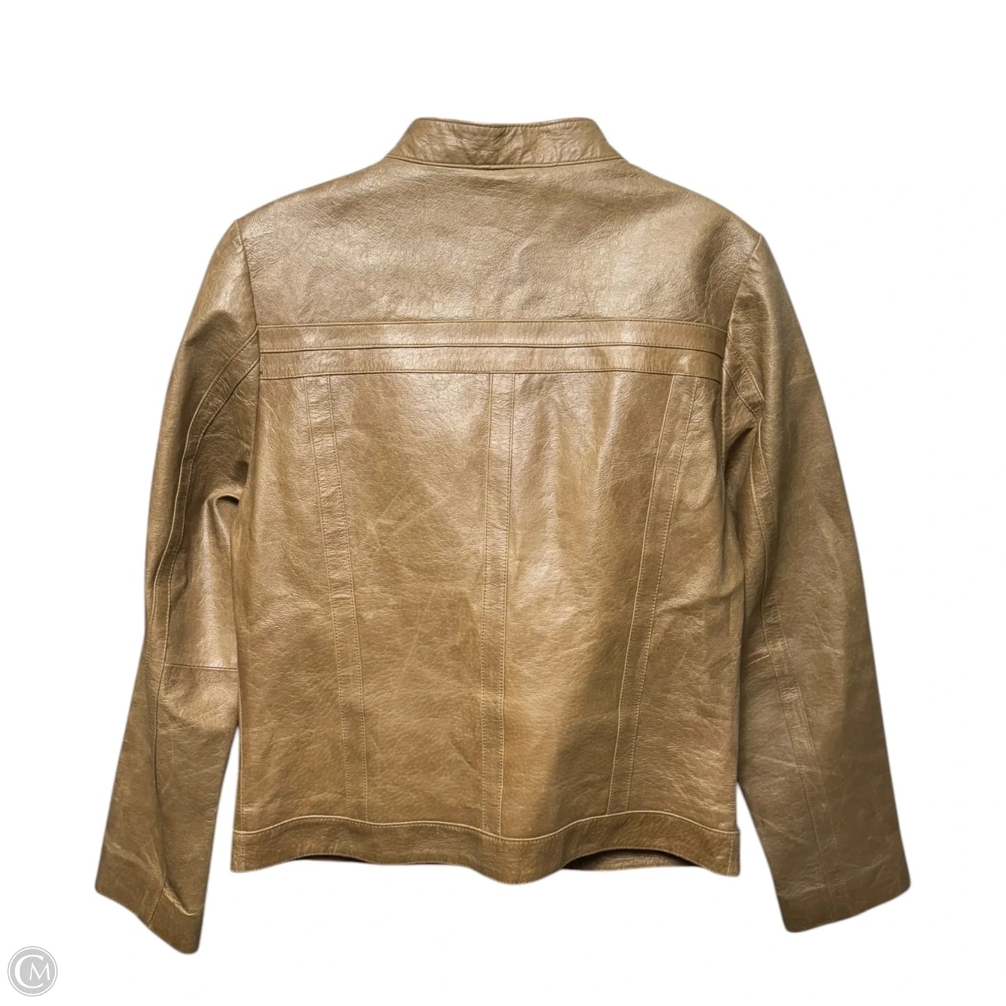 Cafe Racer Leather Moto Jacket By Arden B In Tan, Size: L