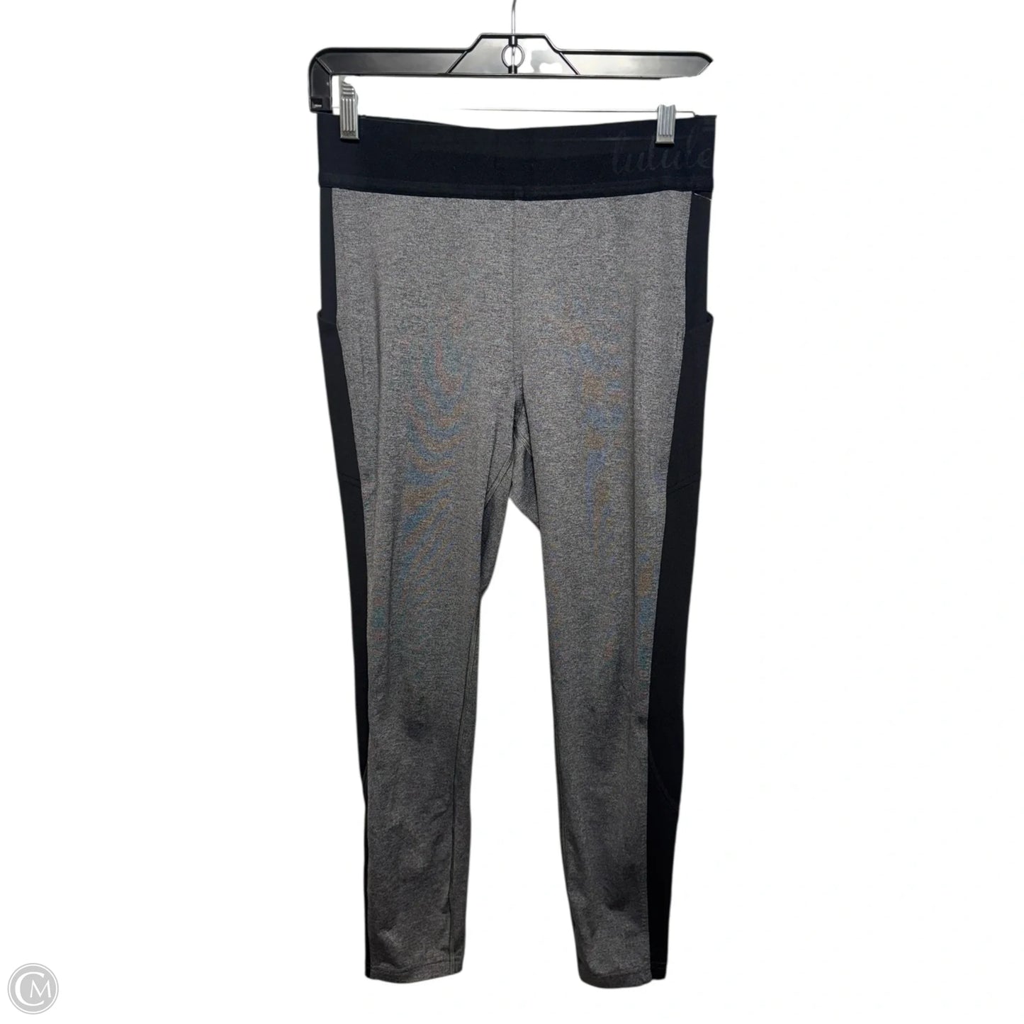 Athletic Pants By Lululemon In Black & Grey, Size: M