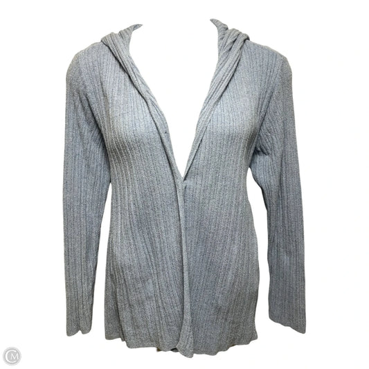 CozyChic Ultra Lite Oasis Ribbed Hoodie Cardigan By Barefoot Dreams In Blue, Size: 2x