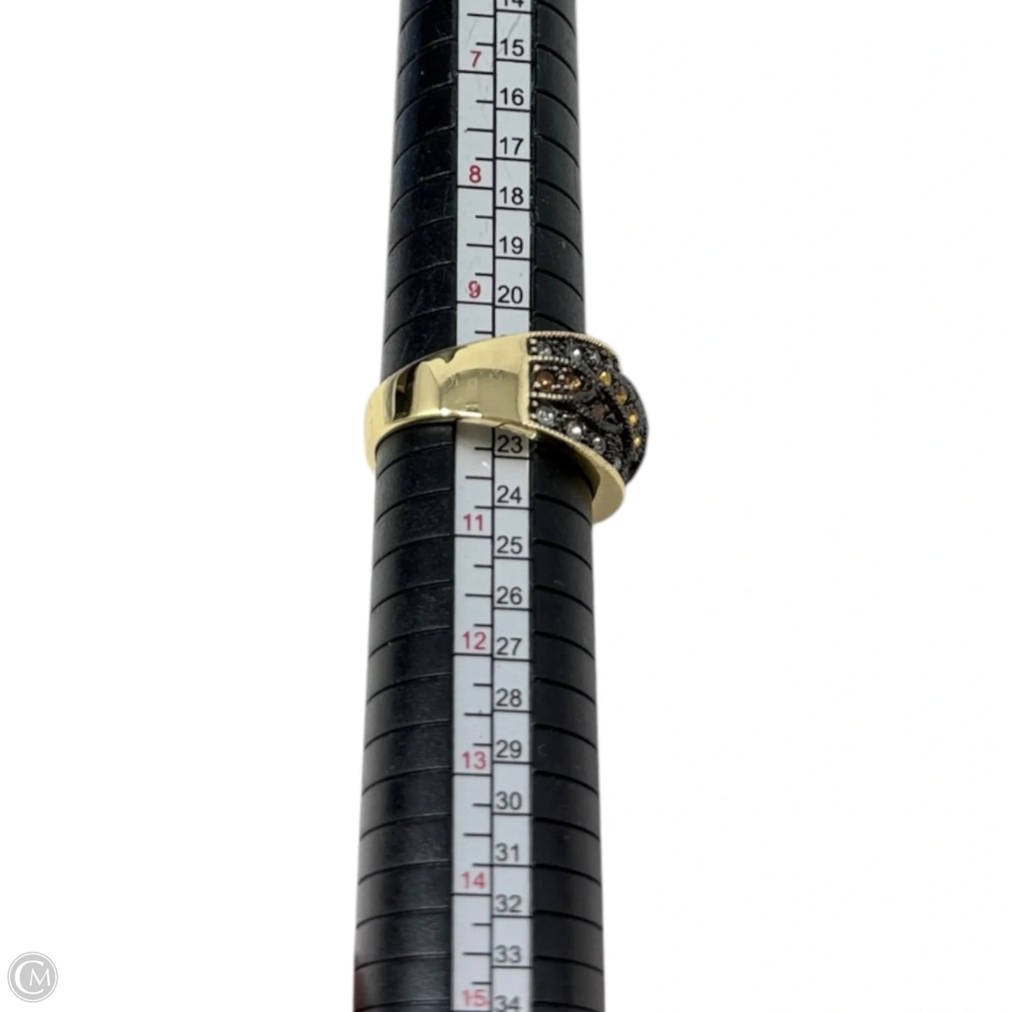 Gold & Black Tone Amber & Clear Crystal Statement Ring By Joan Rivers, Size: 10