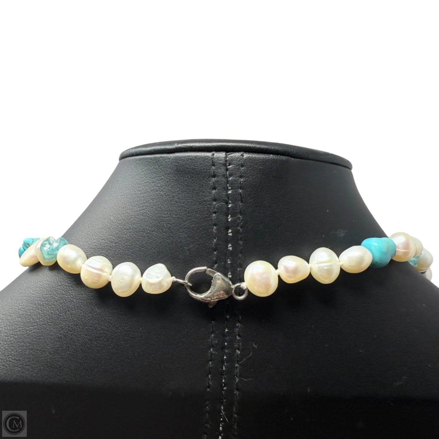Sterling Silver, Cultured Freshwater Pearl, Turquoise & Aquamarine 40” Necklace By Honora Collection