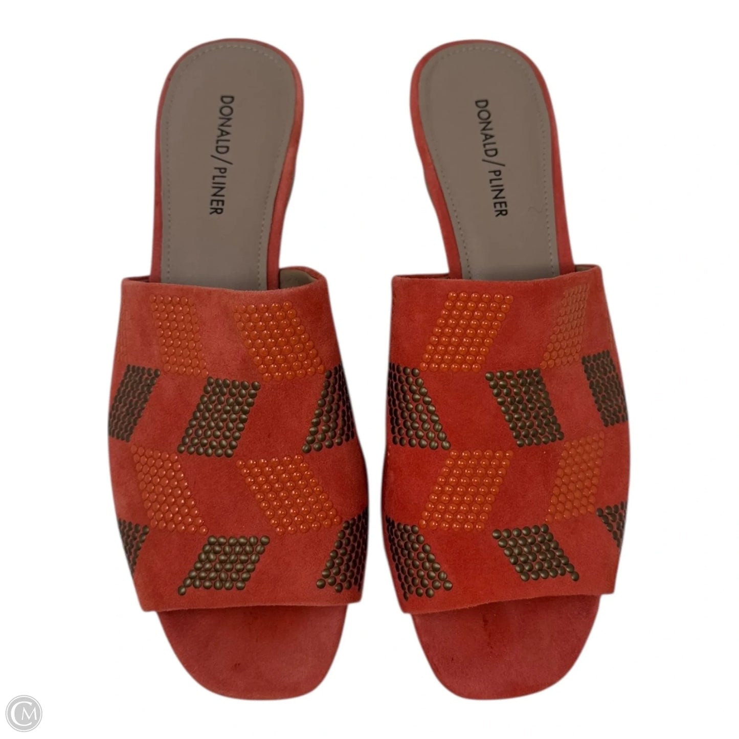 Studded Sandals Heel By Donald Pliner In Orange, Size: 9.5